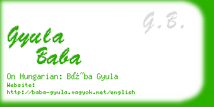 gyula baba business card